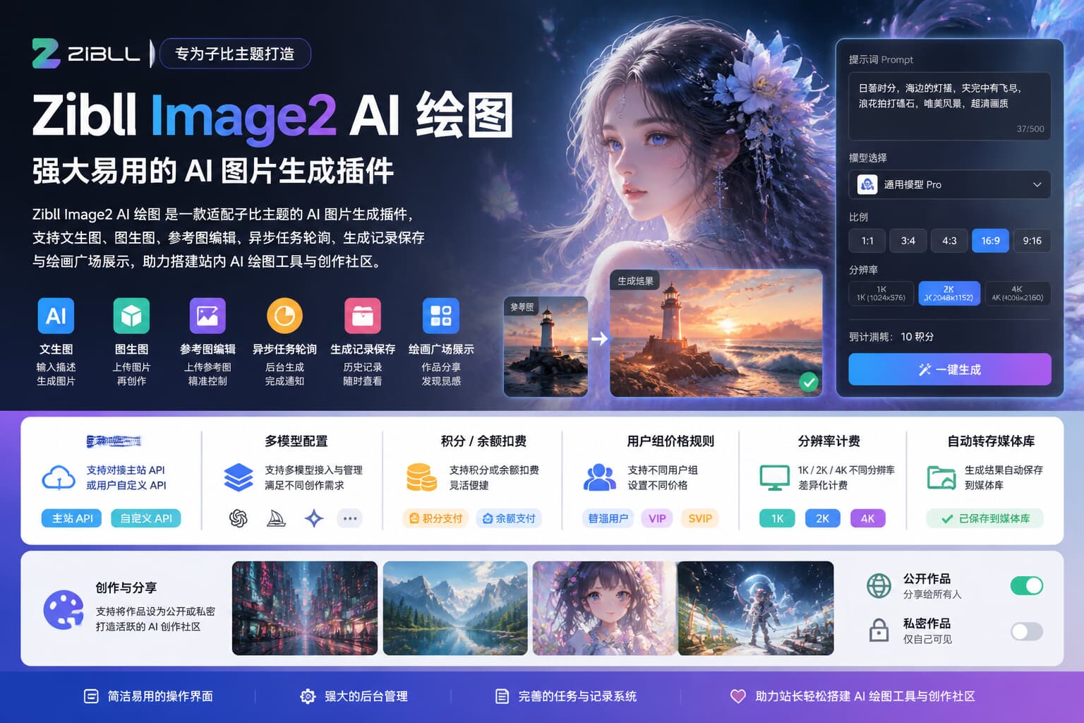 Zibll Image2 AI 绘图插件 v1.8-大海资源库